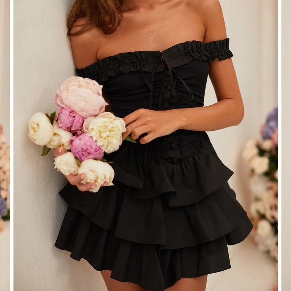 Alamour The Label, M, NWT, Black, Off The Shoulder - Picture 4 of 10